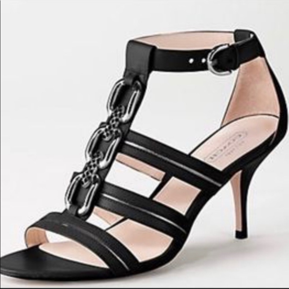 Coach Blake Black Leather Strappy Sandals